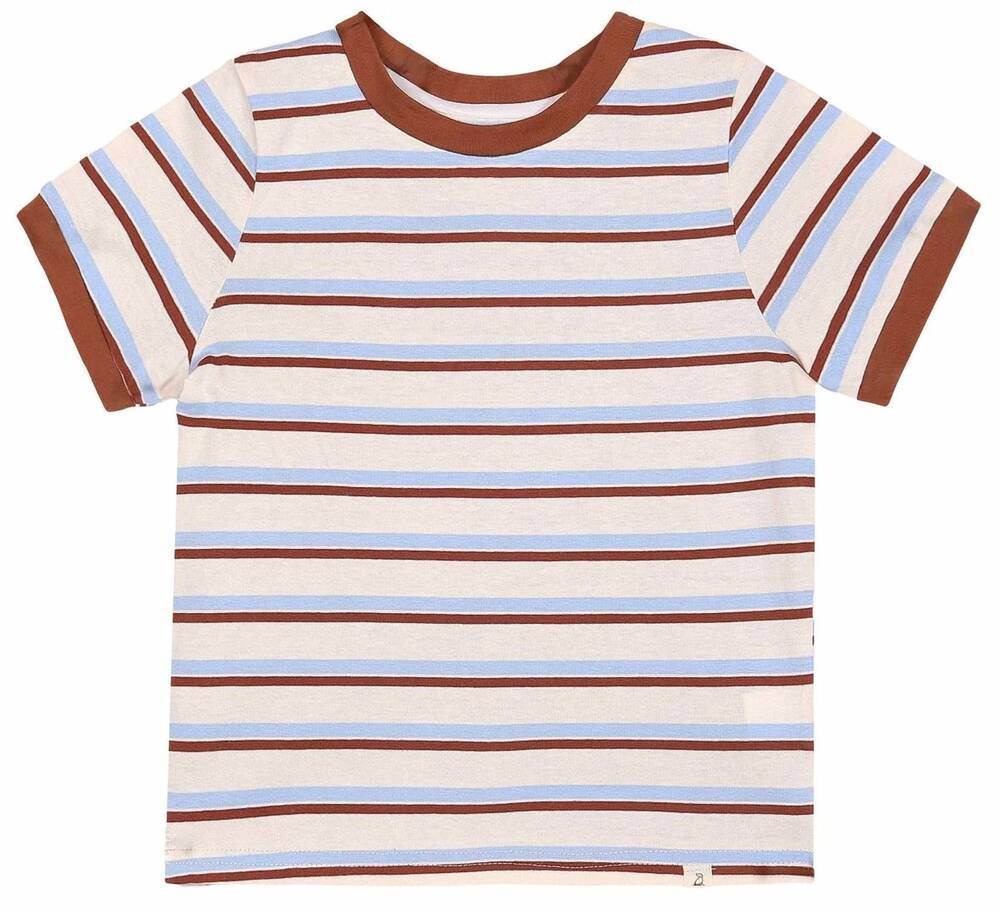 NEW ME & HENRY boys marine top in brown/cream/blue